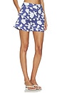 view 2 of 6 Amanda Floral Linen Short in Blue & White