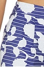 view 6 of 6 Amanda Floral Linen Short in Blue & White