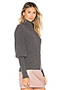 view 2 of 4 Cashmere Puff Sleeve Sweater in Heather Grey