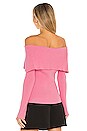 view 3 of 5 Off the Shoulder Rib Cardigan in Bubblegum