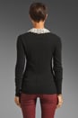 view 3 of 5 Jewel Trim Detachable Collar Sweater in Black
