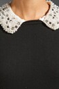 view 5 of 5 Jewel Trim Detachable Collar Sweater in Black