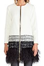 view 5 of 5 Feather Trim Jacket in White Multi