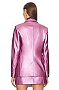view 4 of 5 Alexa Crinkled Faux Leather Blazer in Pink