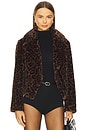 view 1 of 5 Arya Faux Fur Jacket in Brown Multi
