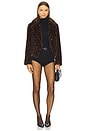 view 5 of 5 Arya Faux Fur Jacket in Brown Multi