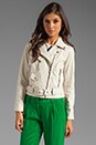 view 3 of 6 Featherweight Kid Leather Motorcycle Jacket in Ecru