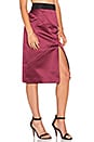 view 2 of 4 FALDA MIDI PEAU DE SOIE in Burgundy