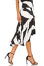 view 2 of 5 Zebra Print Viscose Asymmetrical Cascade Skirt in Black Multi