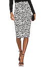 view 1 of 4 JUPE MIDI ZEBRA in Black & White