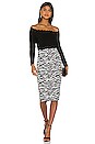 view 4 of 4 JUPE MIDI ZEBRA in Black & White