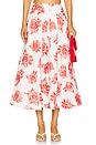 view 1 of 6 Juliet Rose Midi Skirt in Red & White