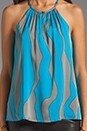 view 3 of 4 Silk Tiger Print Ariel Top in Aqua