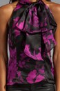 view 4 of 5 Floral Mirage Print Gwyneth Bow Halter in Magenta