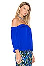 view 2 of 4 Silk Off Shoulder Blouse in Cobalt