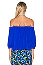 view 3 of 4 Silk Off Shoulder Blouse in Cobalt