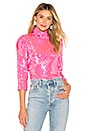 view 1 of 5 Sequin Turtleneck in Neon Pink