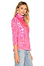 view 2 of 5 Sequin Turtleneck in Neon Pink