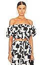 view 1 of 4 Cabana Mason Modern Geometric Top in Black & Ecru