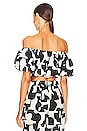 view 3 of 4 Cabana Mason Modern Geometric Top in Black & Ecru