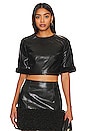 view 1 of 4 Rainey Crinkled Faux Leather Top in Black
