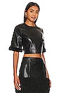 view 2 of 4 Rainey Crinkled Faux Leather Top in Black