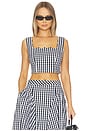 view 1 of 5 Mia Gingham Top in Black & White