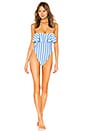 view 1 of 3 Ruffle Tone One Piece in Blue & Ivory