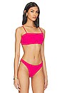 view 3 of 5 Cabana Eyelet Strapless Bandeau Bikini Top in Pink