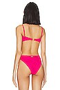 view 4 of 5 Cabana Eyelet Strapless Bandeau Bikini Top in Pink