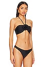 view 2 of 4 Cabana Rosette Halter Bikini Top in Black