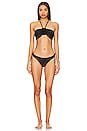 view 4 of 4 Cabana Rosette Halter Bikini Top in Black