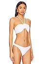 view 2 of 4 Cabana Rosette Halter Bikini Top in White