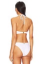 view 3 of 4 Cabana Rosette Halter Bikini Top in White