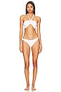 view 4 of 4 Cabana Rosette Halter Bikini Top in White