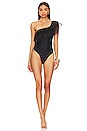 view 1 of 4 Cabana Pleated One Shoulder One Piece in Black