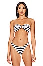 view 1 of 5 Cabana Nautical Stripe Bikini Top in Navy & White