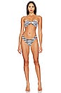 view 4 of 4 Margot Striped Bikini Bottom in Navy & White