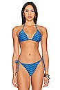 view 1 of 5 Jacquard Bikini Top in Blue Multi