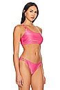 view 2 of 5 Cabana One Shoulder O-Ring Bikini Top in Shimmer Pink