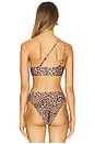 view 3 of 4 Printed Leopard One Shoulder O-Ring Bikini Top in Multi