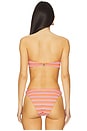 view 3 of 5 Stripe Knot Bandeau Bikini Top in Orange & White