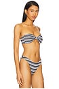 view 3 of 6 Stripe Knot Bandeau Bikini Top in Black & White