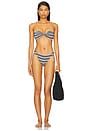 view 5 of 6 Stripe Knot Bandeau Bikini Top in Black & White
