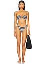 view 4 of 5 Stripe Margot Bikini Bottom in Black & White