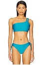view 1 of 5 Metallic Lux One Shoulder Chain Top in Teal