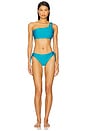 view 4 of 5 Metallic Lux String Bikini Bottom in Teal