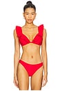 view 1 of 4 Ruffle Bikini Top in Red