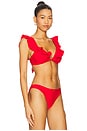view 2 of 4 Ruffle Bikini Top in Red