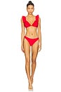 view 4 of 4 Ruffle Bikini Top in Red